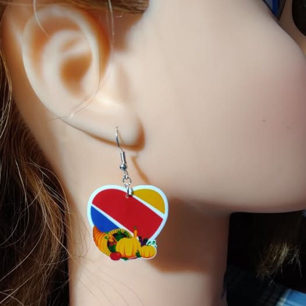 SWA Thanksgiving Cornucopia Heart Earrings